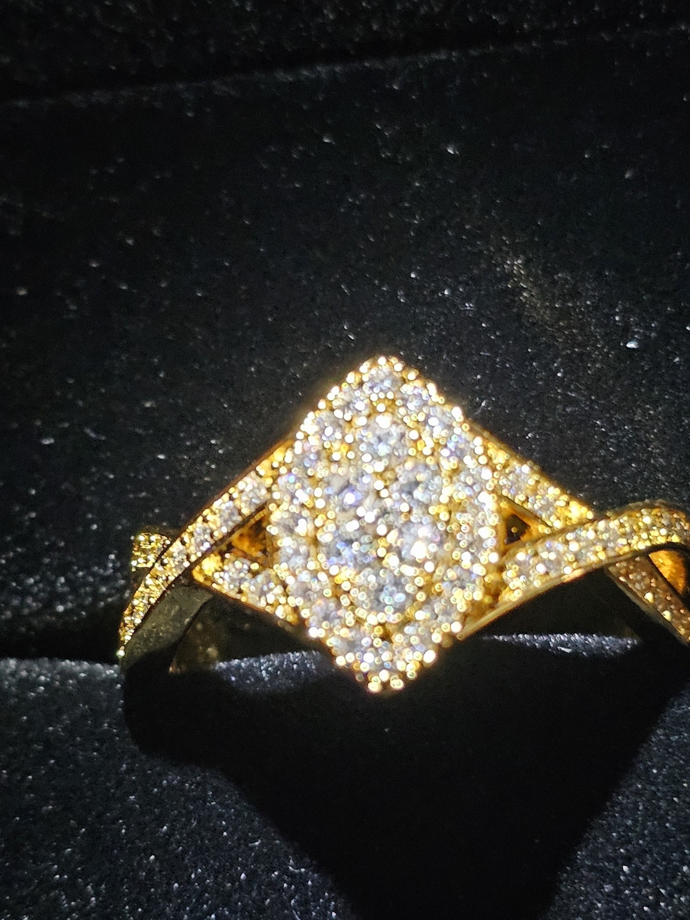 Gold Moissanite size 8 Ring- Women Jewelry